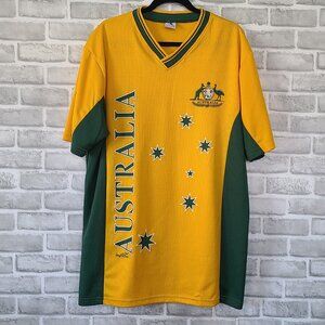 Joey Roo Australia Soccer Football Rugby Cricket Mens XXL Green Yellow Jersey